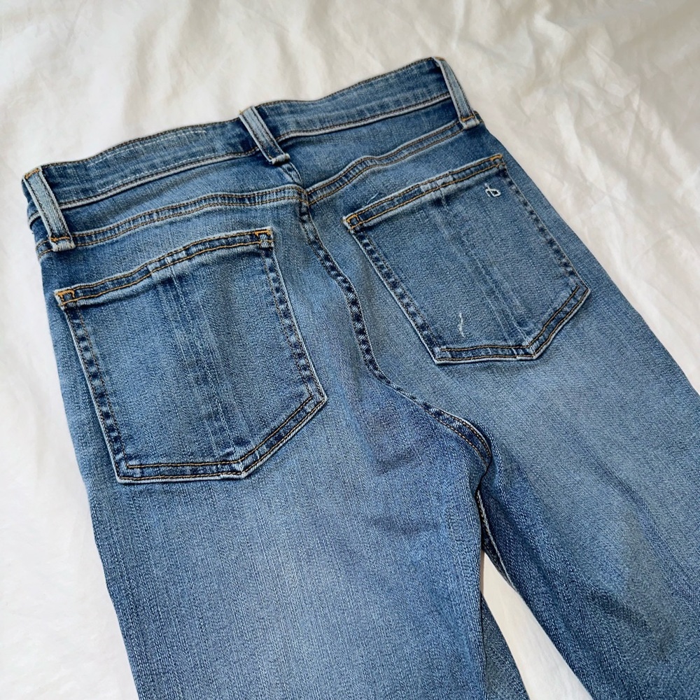 RAG & BONE LIGHT WASH DENIM JEANS WITH RAW HEM SIZE 24. Brand new, no tags